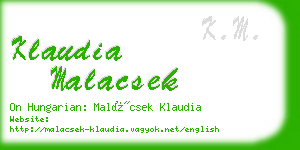 klaudia malacsek business card